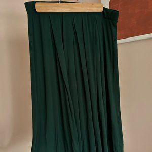 Dark Green ASOS box pleats midi skirt size 10